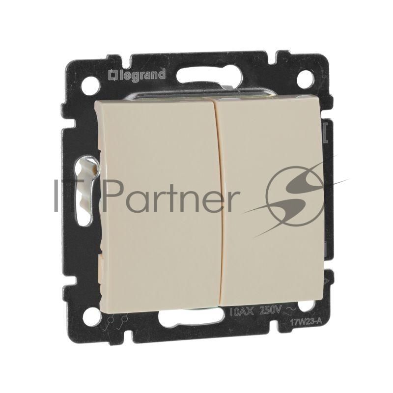 Выключатель Legrand 774305 Valena двухклавишный 10 AX(слоновая кость)