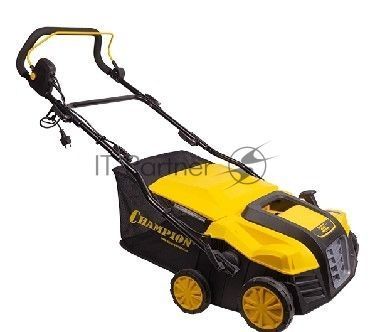Скарификатор электрический CHAMPION ESC1840 Мощность двигателя 1800 Вт, Напряжение сети 230,50 В, Гц, Вес c травосборником 12 кг, Ширина обработки 400 мм, Высота аэрации от -13 до -1 мм, Высота скарификации от -9 до 3 мм, Тип/объем травосборника ткань/55 