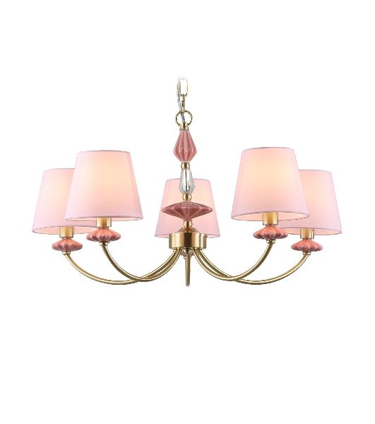 Люстра Ambrella light LH75024/5 GD/PI золото/розовый E14/5 max 40W D700*780