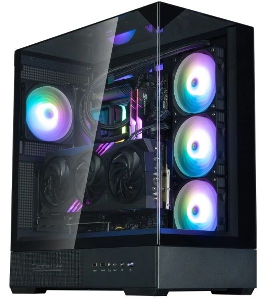 Компьютерный корпус ZALMAN P40 Prism Plus, ATX, черный, WINDOW, 3xCombo (3.5'' or 2.5"), 1xUSB TYPE-C, 2xUSB 3.0, SIDE 3x120мм ARGb, REAR 1x120мм ARGb