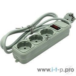 Сетевой фильтр ExeGate EX221177RUS SP-3-1.8G (3 розетки, 1.8 м, евровилка, серый)