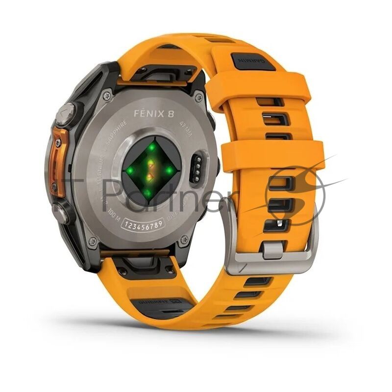 Умные часы Garmin Fenix 8 1.4" AMOLED, Wi-Fi, Bluetooth, NFC, 100м, титановый серый / оранжевый
