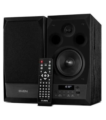 Акустическая система 2.0 SVEN MC-10, чёрный, мощность 2x25Вт (RMS), FM-тюнер, USB/microSD, дисплей, пульт ДУ, Bluetooth SVEN MC-10, чёрный, акустическая система 2.0, мощность 2x25Вт (RMS), FM-тюнер, USB/microSD, дисплей, пульт ДУ, Bluetooth