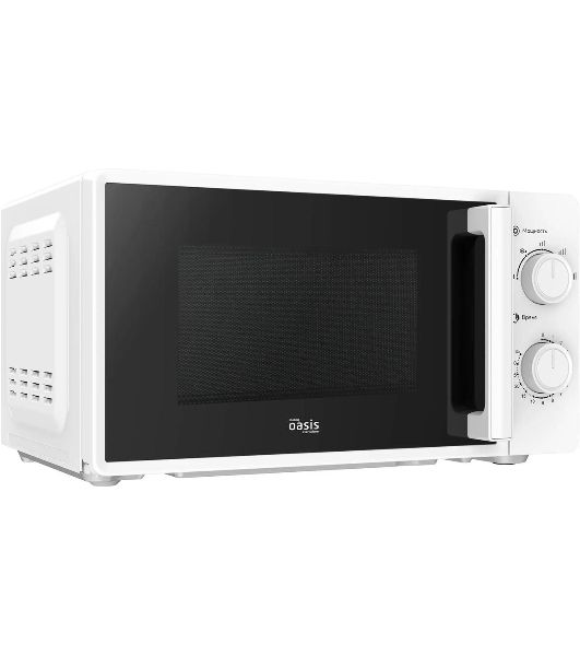 Микроволновая печь OASIS MW-70RW белый, 20 л, 700 Вт, переключатели — поворотный механизм