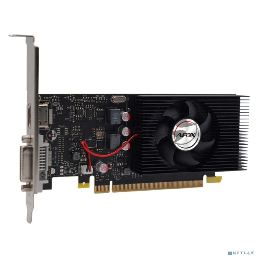 Видеокарта AFOX GeForce GT 1030, 2GB GDDR5, 64 bit, DVI-D, HDMI, GPU 1468 MHz