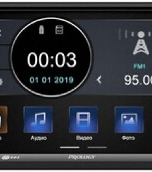 Автомагнитола Prology MPV-390, 2 DIN, 7", Bluetooth, USB Type-A, AUX, CarPlay, пульт ДУ