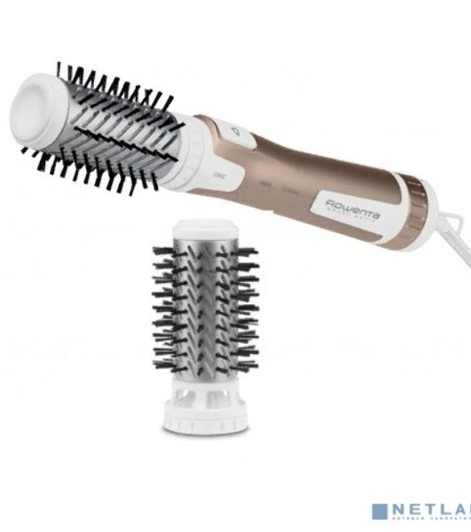Фен-щетка Rowenta Brush Activ Compact CF9520F0 белый/золотой, 1000 Вт, ионизация, 40/50 мм
