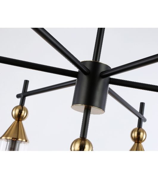 Люстра Ambrella light LH55257/7 BK/BS/CL черный/латунь/прозрачный E14*7 max 40W D640*520