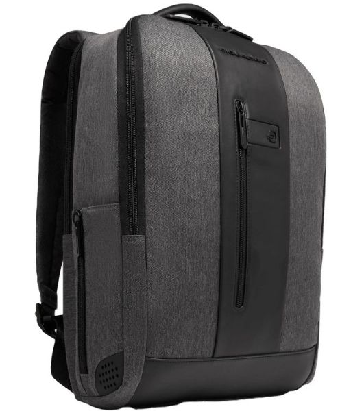 Рюкзак мужской Piquadro Brief2 CA4818BR2/GRN серый/черный нейлон/натур.кожа
