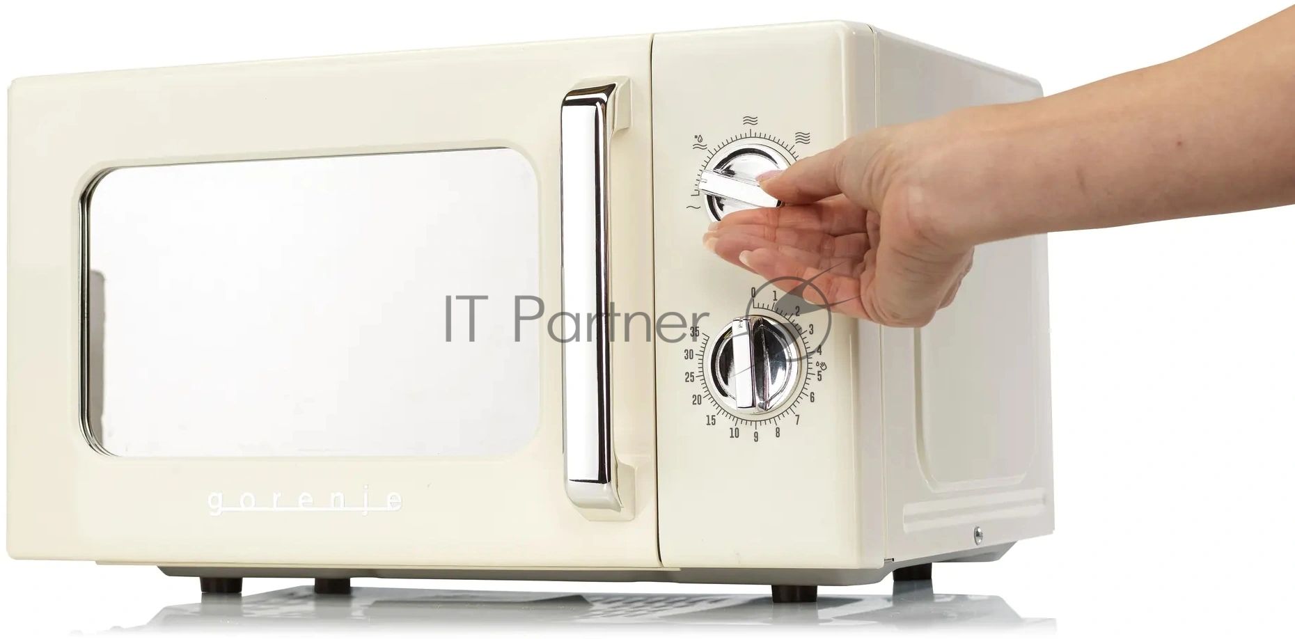 Микроволновая печь Gorenje MO20E1HRL бежевый, 20 л, 700 Вт, переключатели - поворотный механизм