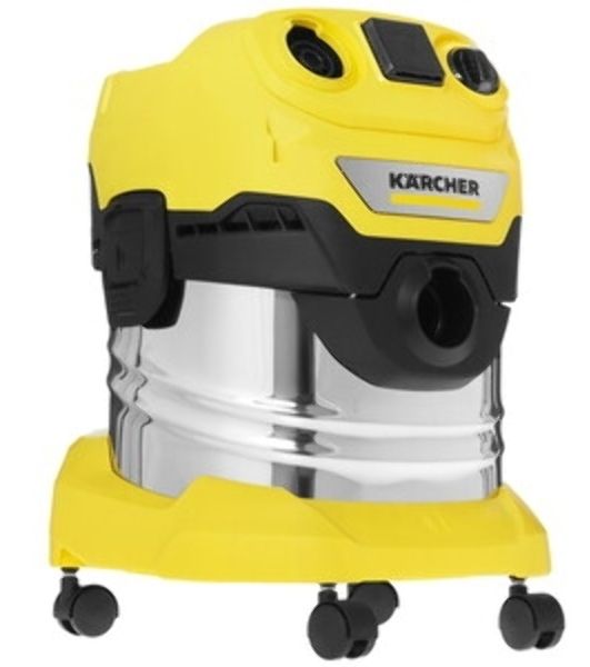 Строительный пылесос Karcher WD 4 P V-20/5/22 желтый, 1000 Вт, уборка сухая/сбор воды/выдув, пылесборник мешок/контейнер, 20 л