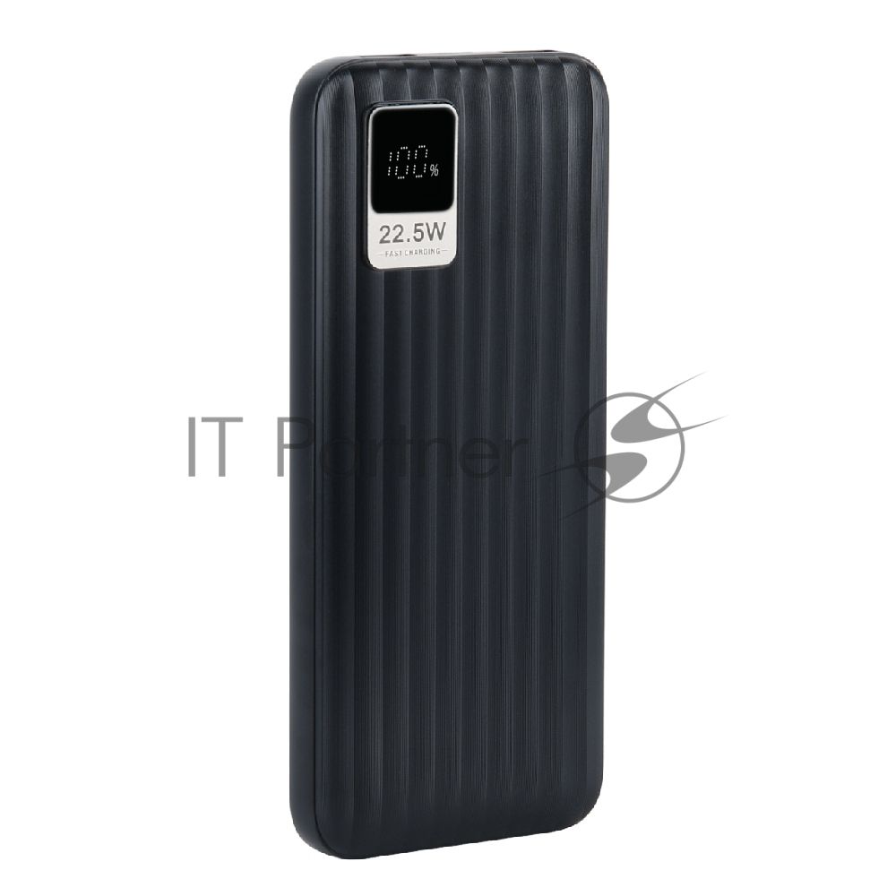 Портативный аккумулятор Perfeo Powerbank WATERFALL 10000 mAh/LED дисплей/PD + QC 3.0/Type-C/2 USB/Выход: 5A, max 22.5Wчерный (PF_E1469)