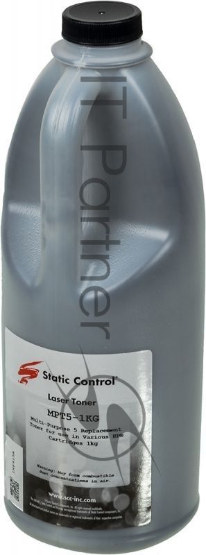 Тонер Static Control MPT5-1KG черный флакон 1000гр. для принтера HP LJ1200/4100/5000