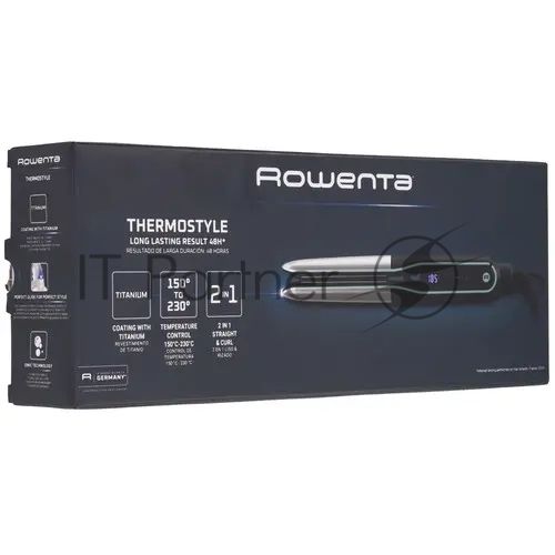 Выпрямитель для волос Rowenta Thermostyle SF7120E0 черный/серый, 30 мм, 230 °C, 6 режимов