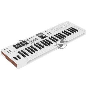 Клавиатура MIDI 231524 Arturia KeyLab Essential 49 mk3 Aquamarine 49 клавиш, LCD дисплей, 9 энкодеров, 8 пэдов, 9 фейдеров, 12 кнопок управления, колеса высоты тона и модуляции, 1/4" Jack вход для педали, MIDI выход, Type-C