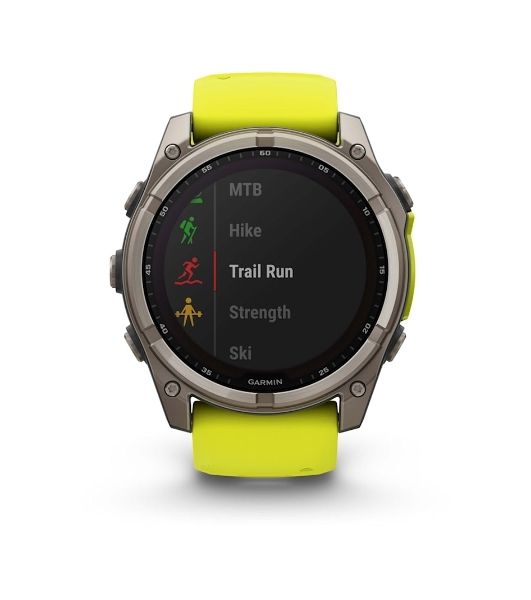 Умные часы Garmin Fenix 8 Solar Sapphire, 1.6" AMOLED, Wi-Fi, Bluetooth, NFC, 100м, серый / желтый