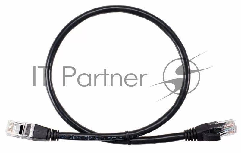 Патч-корд литой AOpen ANP612B-BK-0.5M (7/0.20) UTP кат.6 черный 0,5m