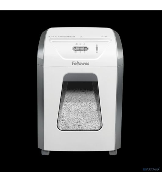 Шредер Fellowes PowerShred 15С белый (секр.P-4) фрагменты 15лист. 19лтр. скрепки скобы пл.карты