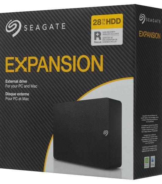 Внешний HDD 3.5" Seagate Expansion STKP28000400, 28TB, USB 3.2 Gen 1 Type-A, 5400 rpm, черный