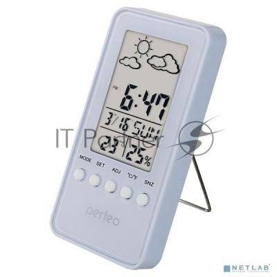 Часы-метеостанция Perfeo "Window", белый, (PF-S002A) время, температура, влажность, дата