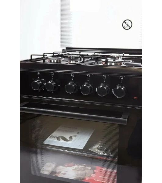 Плита комбинированная VESTA Valencia VGE 50 10-E черный, конфорок 4 газовых, духовка 52 л, 50 см x 85 см x 57 см