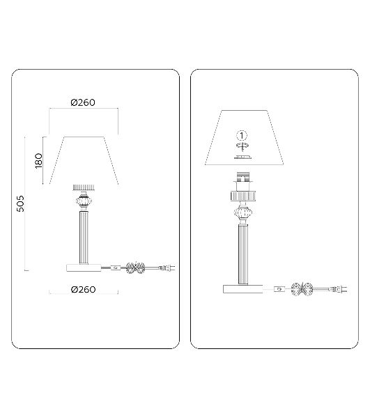 Светильник Ambrella light LH71007 BN/WH никель/белый E14 max 40W D260*505