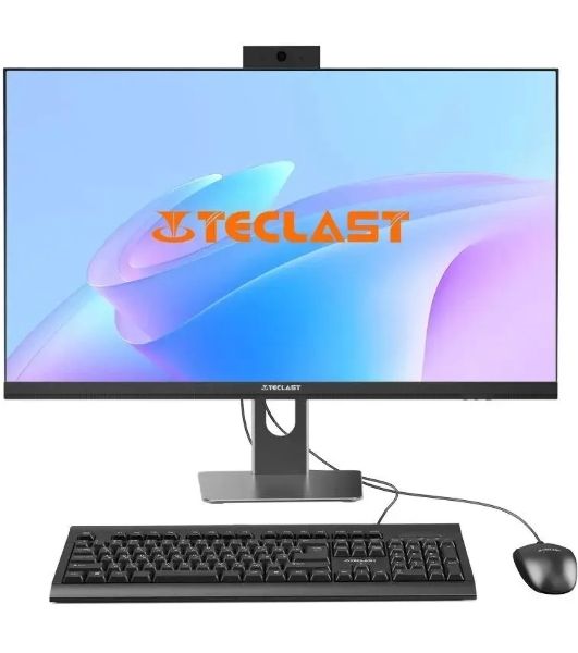 Моноблок Teclast T24 Air 23.8" Full HD i5 14450HX (2.4) 16Gb SSD 512Gb Iris Xe CR Windows 11 Pro GbitEth WiFi BT 120W клавиатура мышь Cam черный 1920x1080