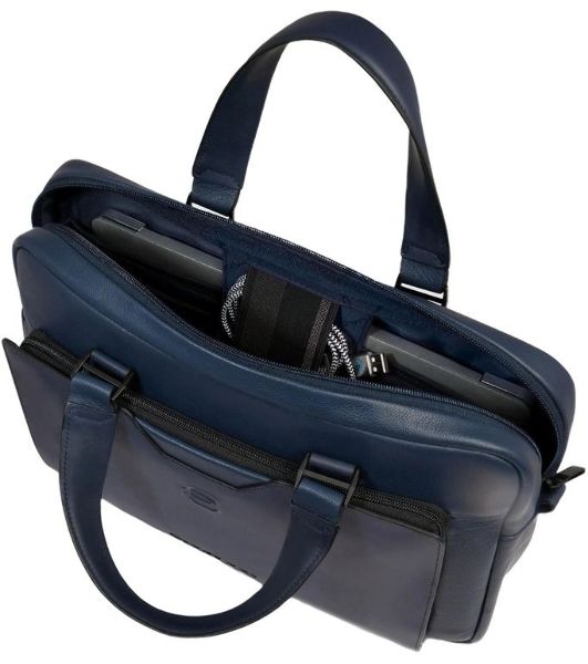 Деловая сумка мужская Piquadro Ael CA6920S142/BLU с отделением для ноутбука 14" синяя натур.кожа