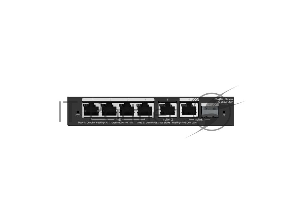 Коммутатор Ruijie Reyee RG-ES206GS-P, 4×1 Гбит/с PoE + 2×1 Гбит/с SFP, управляемый