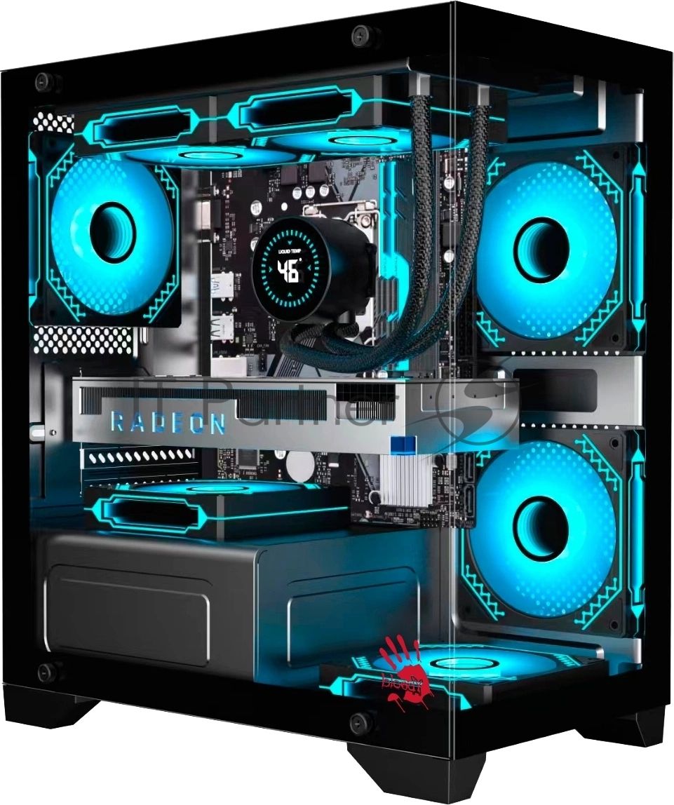 Компьютерный корпус Bloody BD-CC103 черный без БП mATX 7x120мм 1xUSB 2.0 1xUSB 3.0 audio bott PSU