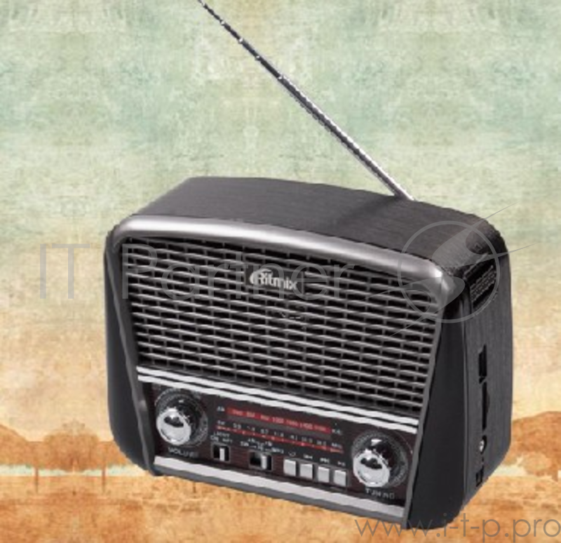 радиоприемник Ritmix RPR-065 серый Портативный трехдиапазонный радиоприемник FM / AM / SW, функция MP3-плеера (читает файлы с microSD/SD/USB носителей), яркий встроенный фонарь, питание от встроенного аккумулятора, от сети 220В, от батареек типа D (2 штук