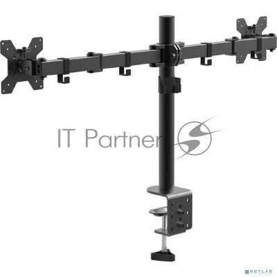 Кронштейн для монитора Filum FL-DM001DB, двойной, VESA: 75x75/100x100, для диагонали 10"-32", два типа крепления, макс. нагрузка 10кг, черный