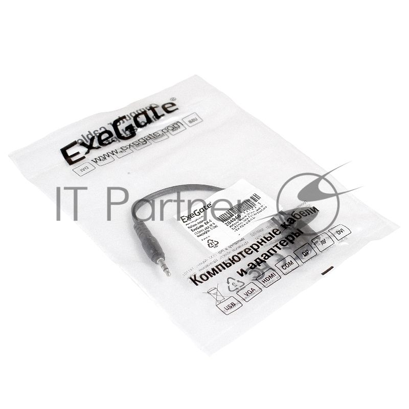 Кабель-разветвитель аудио Exegate EX284946RUS EX-CCA-415-0.3 (3.5мм Jack M/2x3.5мм Jack F, 0,3м)