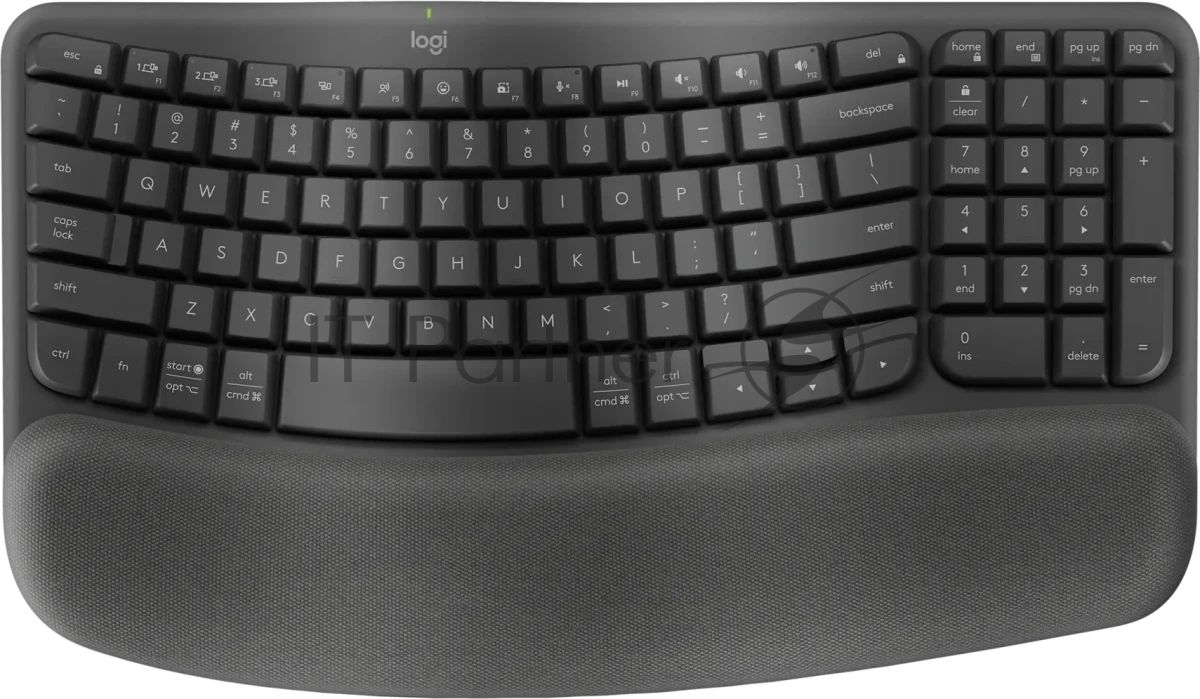 Клавиатура Logitech Wave Keys беспроводная, Bluetooth, радиоканал, серый