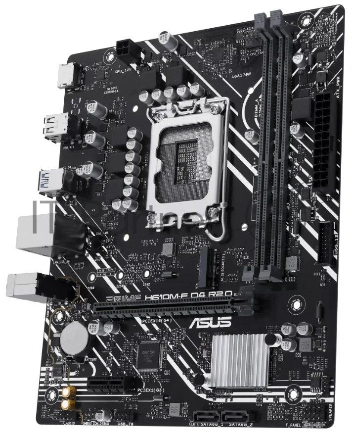 Материнская плата ASUS PRIME H610M-F D4 R2.0, LGA1700, Intel H610, 2xDDR4, 2xSATA, 1xM.2 PCIe 3.0 x4, 1xPCIe 4.0 x16, 1xPCIe 3.0 x1, 1xHDMI, 1x 1Gb LAN, 2xUSB 3.2 Gen1, 4xUSB 2.0, 3x3.5 мм, 7.1, microATX