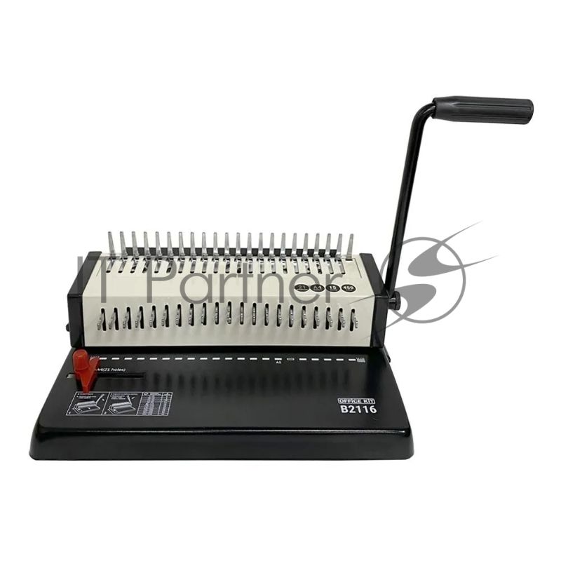 Переплетчик Office Kit B2116 A4/перф.13л.сшив/макс.450л./пластик.пруж. (4.5-45мм)