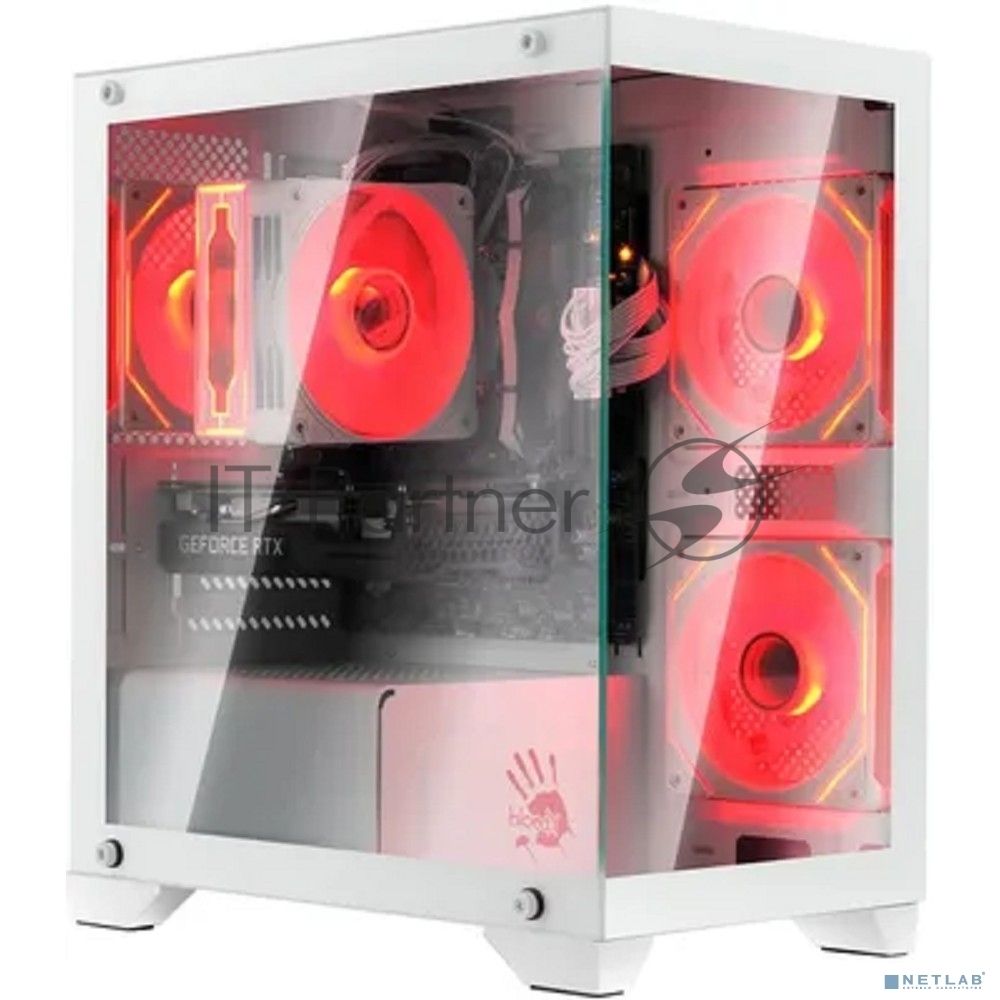 Компьютерный корпус Bloody BD-CC103 белый без БП mATX 7x120мм 1xUSB 2.0 1xUSB 3.0 audio bott PSU