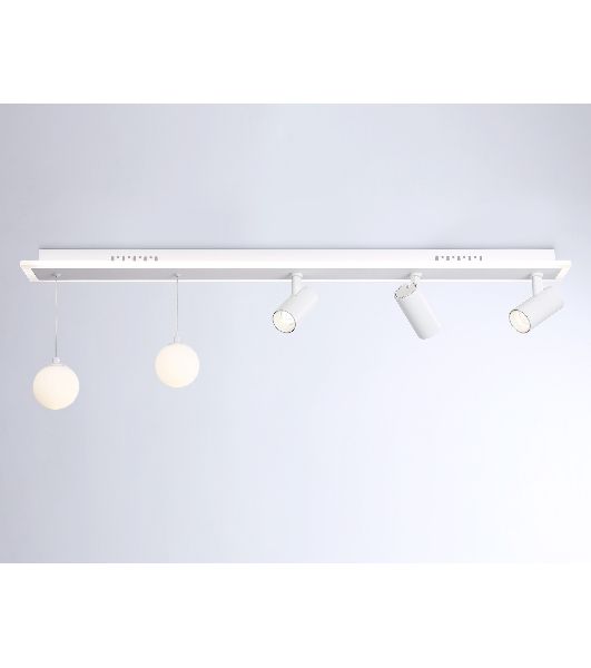 Потолочный светодиодный светильник Ambrella light FL66201/1+5 WH белый 67W 3000K-6400K+G9/2 1000*100*400 (ПДУ ИК)