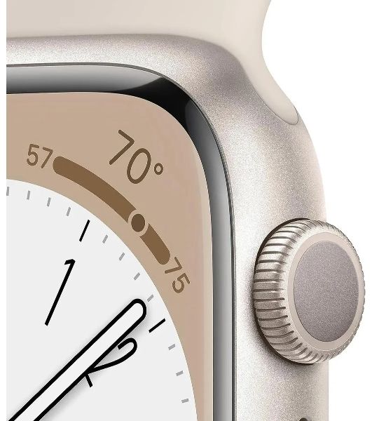 Умные часы Apple Watch Series 8 A2771, 1.9" OLED, Wi-Fi, Bluetooth, NFC, IP6X, сияющая звезда