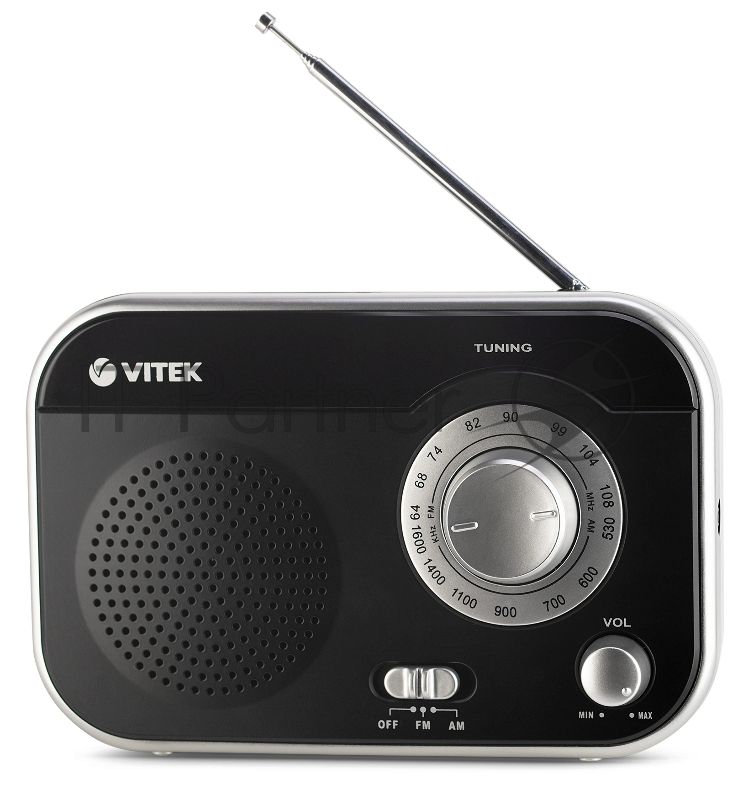 Радиоприемник Vitek VT-3593 (BK) Выходная мощность 1 вт. Динамики 1.Тип батареек UM-2/C