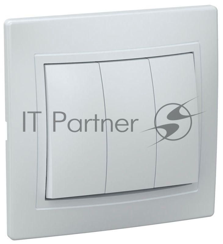 Выключатель 3-кл. СП КВАРТА 10А IP20 белый IEK EVK30-K01-10-DM