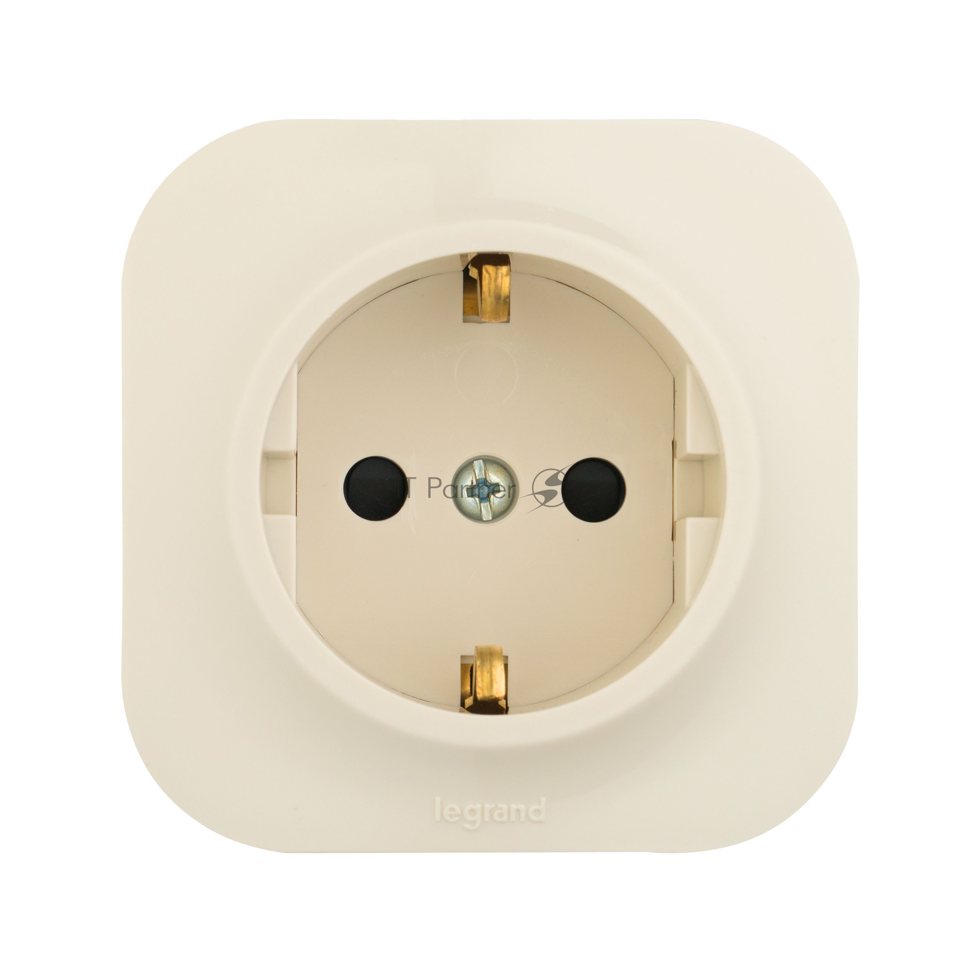 Розетка с заземлением с защитными шторками Legrand 782250 (Слоновая кость)