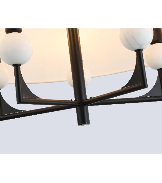 Люстра Ambrella light LH75150/5 BK/FR черный/белый матовый E14*5 max 40W D580*590