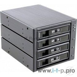 Опция к серверу Procase L3-304-SATA3-BK Hot-swap корзина 4 SATA3/SAS 6Gb, черный, с замком, hotswap aluminium mobie rack module (3x5,25) 1xFAN 80x15мм