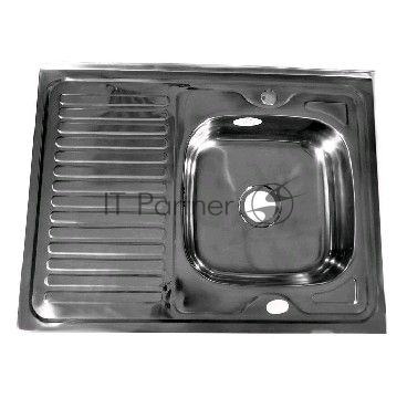 Мойка FABIA 62275R 80х60 наклад правая 0.6 мм + большой сифон с переливом накладная, правая, толщина 0,6 мм, глубина 160 мм