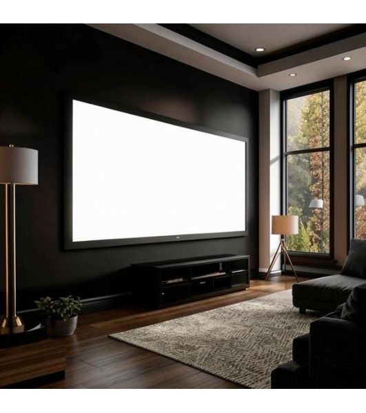 Экран для проектора S'OK SCFRV-266x150 120" 16:9 на бархатной раме, PS White, черная рама