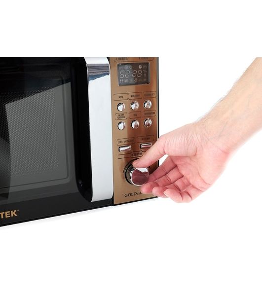 Микроволновая печь Centek CT-1584 черный/золотистый, 20 л, 700 Вт, переключатели - кнопки, поворотный механизм