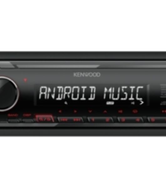 Автомагнитола Kenwood KMM-105M, 1 DIN, USB Type-A, AUX, съёмная панель