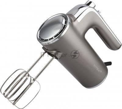 Миксер Vitek VT-HM1005 серебристый, ручной, 600 Вт, 6 скоростей
