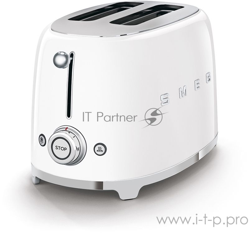 Тостеры SMEG Тостеры SMEG/ Стиль 50-х г.г, 2 ломтика, корпус из нержавеющей стали, 6 уровней поджаривания, белый